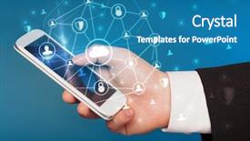  Presentation with cloud computing security - PPT theme featuring computing system and network security background and a teal colored foreground