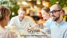  Presentation with pouring water - Beautiful theme featuring comrades - crop view of smiling bald backdrop and a soft green colored foreground