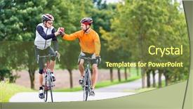  Presentation with racing diversity race ethnicity - Amazing slide deck having comrades - racing cyclists after sport backdrop and a tawny brown colored foreground