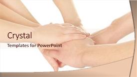  Presentation with united - Colorful slide deck enhanced with comrades - united hands on white background backdrop and a lemonade colored foreground