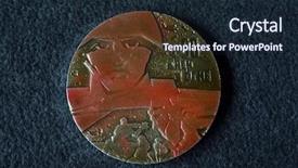  Presentation with battle - PPT theme consisting of comunica ao - stalingrad battle commemorative medal background and a wine colored foreground