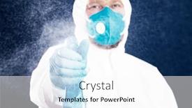  Presentation with epidemic - Slide deck featuring conavirus-pandemic-man-in-full background and a white colored foreground