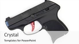 Presentation with pistol targets - Presentation theme having conceal carry - hand gun 380 pistol background and a white colored foreground