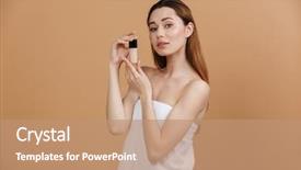  Presentation with beauty - Colorful PPT theme enhanced with concealed - beauty portrait of beautiful caucasian backdrop and a  colored foreground