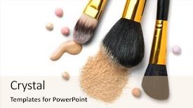 Presentation with foundation - Presentation theme enhanced with concealed - cosmetic liquid foundation or cream background and a lemonade colored foreground