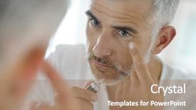  Presentation with eye - Amazing PPT layouts having concealed - portrait of middle-aged man applying backdrop and a coral colored foreground