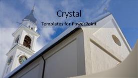  Presentation with sky holy - Presentation theme enhanced with concecration - holy church building with cross background and a teal colored foreground