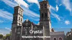 Presentation with roman catholic - Colorful presentation theme enhanced with concecration - puebla cathedral in mexico it backdrop and a dark gray colored foreground