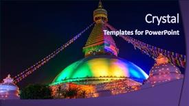  Presentation with stupa - Beautiful presentation featuring concecration - renovated boudhanath stupa lit backdrop and a navy blue colored foreground