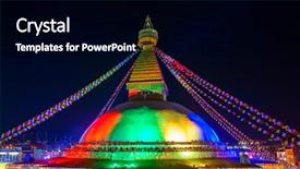  Presentation with stupa - Cool new presentation with concecration - renovated boudhanath stupa lit backdrop and a black colored foreground