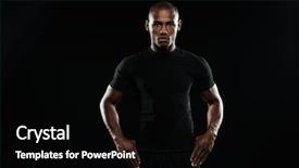  Presentation with black man - Slides having concentraion power - serious afro american sports man background and a black colored foreground