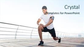  Presentation with african american men - Slides enhanced with wram up - concentrated african american sportsman warming background and a  colored foreground