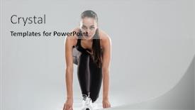  Presentation with ready - Colorful PPT theme enhanced with concentrated-attractive-young-spotswoman-ready backdrop and a light gray colored foreground