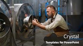  Presentation with metallic - Presentation theme consisting of concentrated-brewer-working-with-metallic background and a tawny brown colored foreground