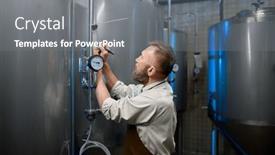  Presentation with data - Slide deck enhanced with concentrated-brewer-writing-data-pressure background and a gray colored foreground