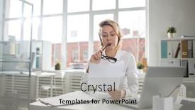  Presentation with important - PPT layouts having concentrated businesswoman reading important documents at the office table background and a light gray colored foreground