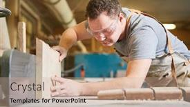  Presentation with carpenter - Beautiful presentation theme featuring concentrated-carpenter-in-training backdrop and a soft green colored foreground