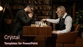  Presentation with competition - Presentation featuring concentrated-chess-players-holding-competition background and a wine colored foreground