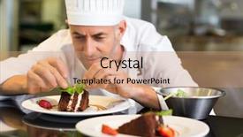  Presentation with pastry chef - Audience pleasing theme consisting of concentrated male pastry chef backdrop and a coral colored foreground