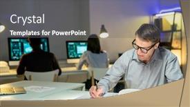  Presentation with automotive - PPT theme having concentrated-mature-automotive-designer background and a gray colored foreground