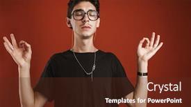  Presentation with harmony - Amazing theme having concentrated-relaxed-man-with-closed backdrop and a tawny brown colored foreground