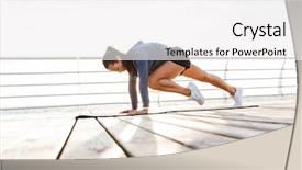  Presentation with chernobyl nuclear power plant view - Beautiful PPT layouts featuring concentrated sportswoman doing plank exercise backdrop and a white colored foreground