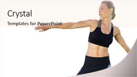  Presentation with discus throw - PPT layouts featuring concentrated sportswoman practising discus throw background and a lemonade colored foreground