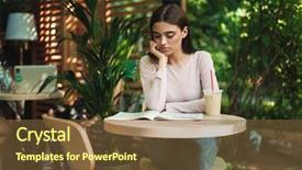  Presentation with girl reading - Amazing theme having concentrated young girl reading magazine backdrop and a tawny brown colored foreground