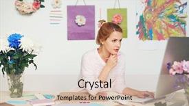  Presentation with hand holding pencil - Amazing slide set having concentrated young illustrator writing email backdrop and a soft green colored foreground