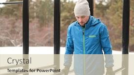  Presentation with parallel - Slides having concentrated-young-man-in-hat background and a soft green colored foreground