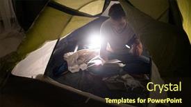  Presentation with camping - Amazing theme having concentrated-young-man-sitting backdrop and a wine colored foreground