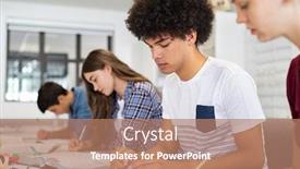  Presentation with taking notes - Slides featuring concentrated-young-man-studying background and a coral colored foreground