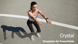  Presentation with concentrated solar power - Beautiful PPT theme featuring concentrated young woman with wristwatch backdrop and a gray colored foreground