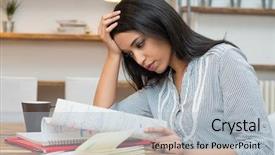  Presentation with study - PPT theme consisting of concentration - african student concentrated to study background and a light gray colored foreground