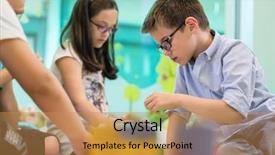  Presentation with brain activity - Colorful PPT layouts enhanced with brain activity - cute girl wearing eyeglasses while backdrop and a yellow colored foreground