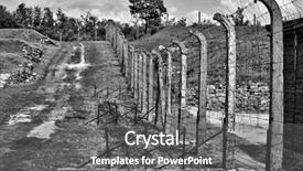  Presentation with camp - Amazing slides having concentration camp gross rosen poland backdrop and a gray colored foreground