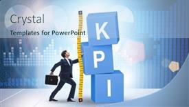  Presentation with key performance - Slide deck with concepg-of-key-performance-indicator and a light blue colored foreground
