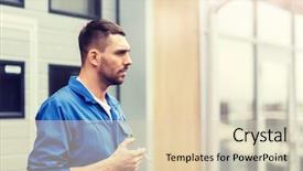  Presentation with mechanic car service repair maintenance - PPT theme having concept - auto mechanic smoking cigarett background and a lemonade colored foreground