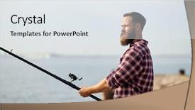  Presentation with sea fishing - PPT layouts having concept - bearded fisherman with fishing background and a  colored foreground
