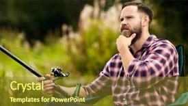  Presentation with fisherman - Cool new theme with concept - bearded fisherman with fishing backdrop and a  colored foreground