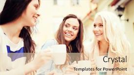  Presentation with tourism - Presentation design consisting of urban outdoor young woman having - holidays and tourism concept background and a lemonade colored foreground