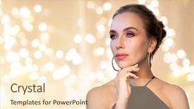  Presentation with ring diamond jewelry - Amazing slide deck having concept - beautiful woman in black backdrop and a lemonade colored foreground