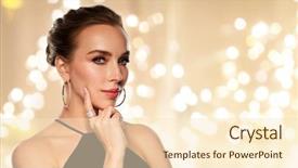  Presentation with ring diamond jewelry - Slide set featuring concept - beautiful woman in black background and a lemonade colored foreground