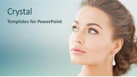  Presentation with jewelry - Beautiful PPT theme featuring concept - beautiful woman with diamond backdrop and a  colored foreground