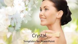  Presentation with green beauty - Amazing presentation theme having concept - beautiful woman with soap backdrop and a lemonade colored foreground