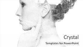  Presentation with beautiful nature - Audience pleasing PPT theme consisting of concept - beautiful young woman face backdrop and a  colored foreground