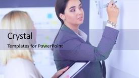  Presentation with education - Slide set featuring concept - business team with flip background and a  colored foreground