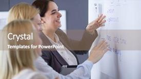  Presentation with education - Cool new theme with concept - business team with flip backdrop and a coral colored foreground