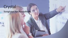  Presentation with flip book - Beautiful theme featuring concept - business team with flip backdrop and a  colored foreground