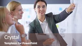  Presentation with board of education - Presentation design featuring concept - business team with flip background and a  colored foreground